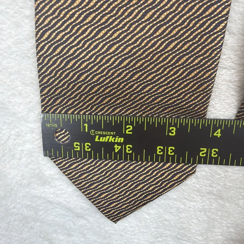 Maria Callas Silk Necktie Lot of 2 NWT Brown Gold Geometric Made in Italy